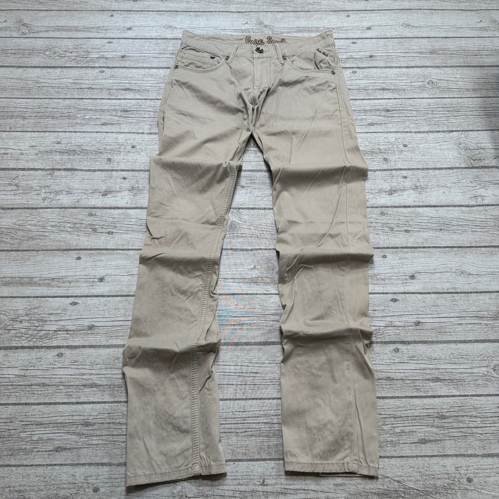 Pure Soul Chino Pants Women's 32 Beige Straight Leg Classic Fit Utility Trousers